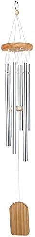 Outdoor Wind Chime, Wind Chimes Bells 6 Metal Tubes Windchime for Garden, Yard, Patio, Home Decoration and Gift, Silver Color (White Wind Chimes)