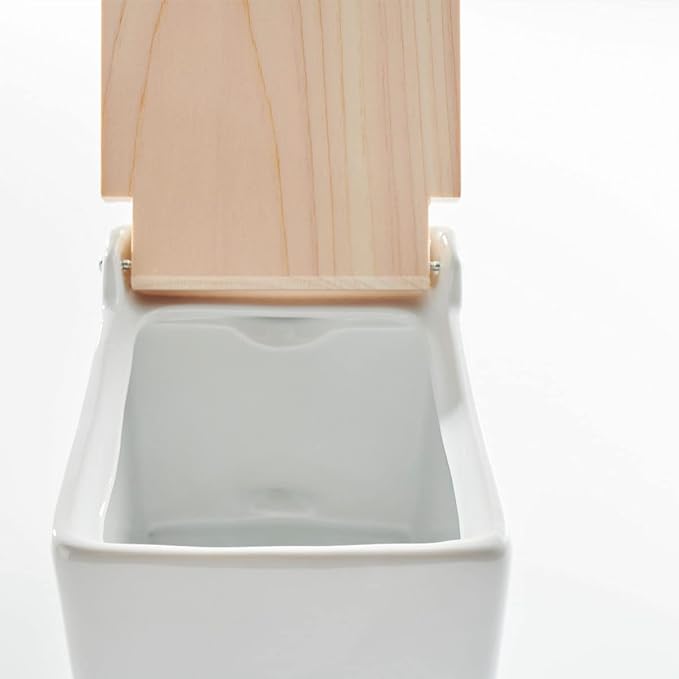 Zero Japan Bee House Premium Salt Box with Hinoki Lid - Container for Sea Salt and Spices - Elegant Cellar for Kitchen Countertop - Jeans Blue, 16 oz