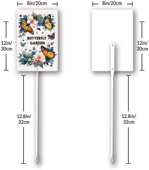 Uptell Aluminium Yard Sign Pollinator Friendly Garden Sign 8x12inch Outdoor Natural Retro Metal Signs Yard Grass Lawn Art And 12.8" Stake Kit