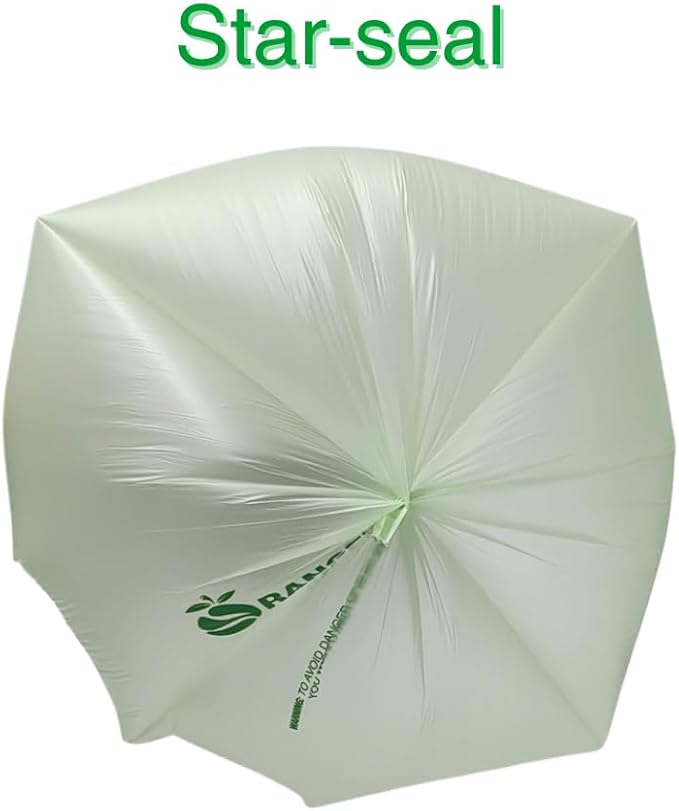 OrangeBio 33 Gallon Compostable Trash Bags, 40 Count, Heavy Duty Yard Waste & Lawn Bags, Plant-Based Garbage Bags, BPI ASTM D6400 & TÜV OK Compost Home Certified