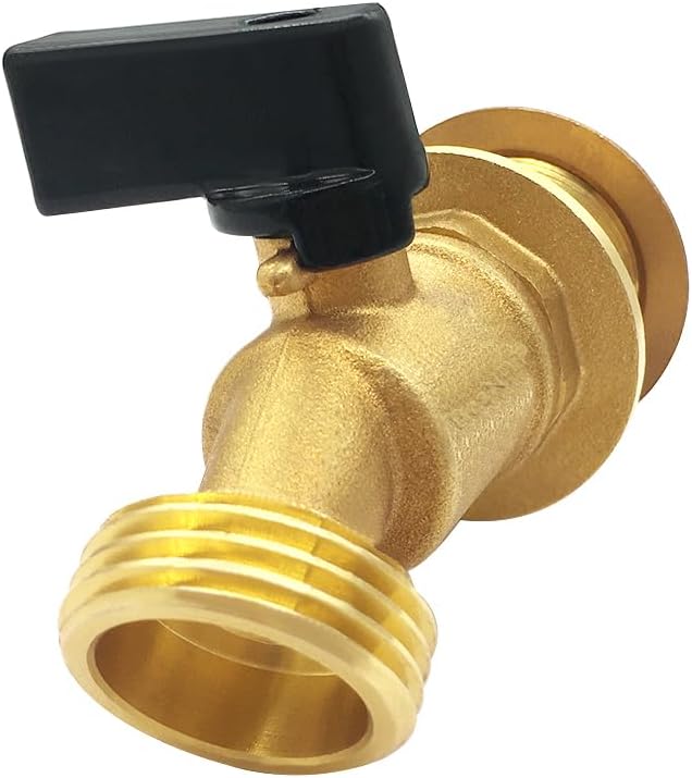 3/4" GHT Spigot for Rain Barrel Parts Kits, Brass Ball Valve with Bulkhead Fitting, Garden Hose Connector Adapter and Drain Valve DIY Kits,for 5/25/50/55 Gallon Bucket