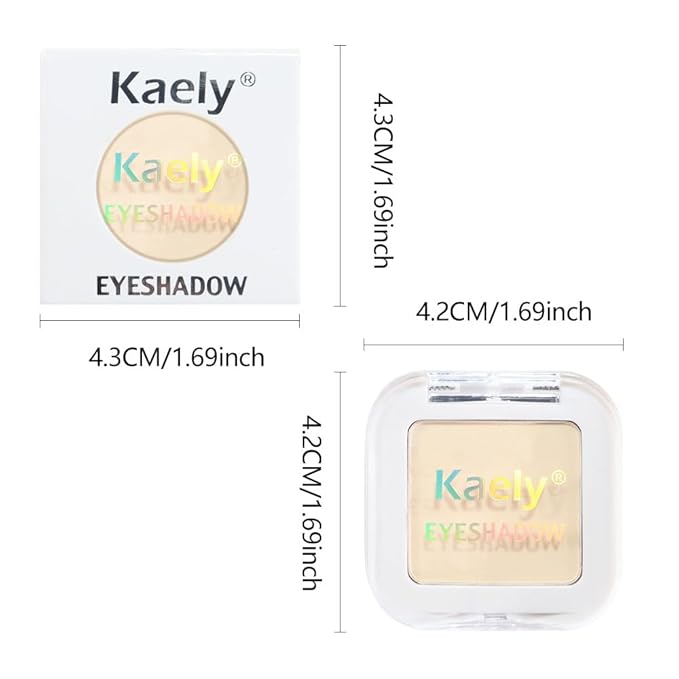 Kaely Pressed Single Eyeshadow Makeup, Vanilla Nude Beige Matte Highly Pigmented Monochrome Eye Shadow Palette, Waterproof Neutral Powde Mini Eyeshadow, sombras para ojos, Lightweight Blendable, 17