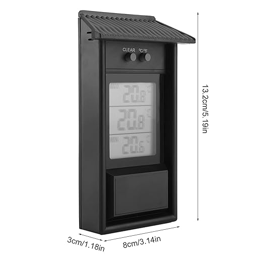 Joyzan Digital Greenhouse Thermometer, Outdoor Waterproof Max Min Temperature Meter Indoor High Low Tester Temperature Recording Weatherproof Hygrometer Gauge Monitor Wall Mounted Garden Home Growroom