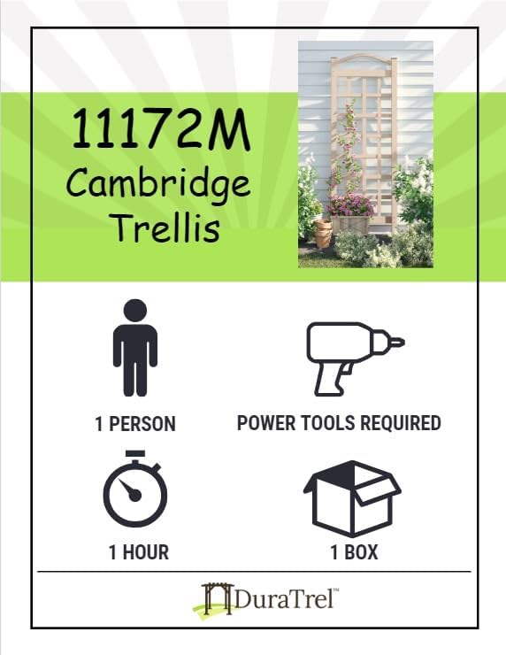 Dura-Trel PVC Garden Trellis for Climbing Vine Plants, Cambridge, Mocha, 28" x 76"