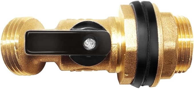 Joywayus Brass Water Container/Rain Barrel Spigot 3/4" Threaded Quarter Turn Ball Valve with Bulkhead Fitting, Suitable for Garden Hose Thread Connection