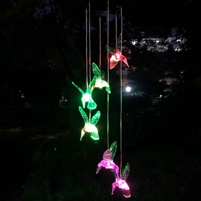 Hummingbird Solar Chimes,Unique Birthday Gifts for Women/Mom/Grandma,Best Idears Grardening