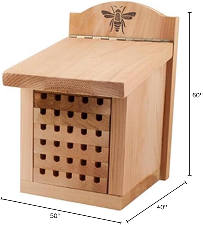Woodlink 28552 Heavy Duty Cedar Mason Bee, Small Insect House, 9.5" H, Wood