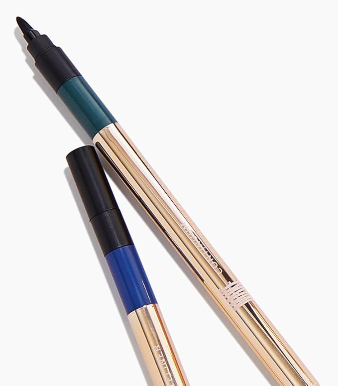 MAKE Beauty Continuum Waterproof Gel Eyeliner Pencil. Creamy, Pigmented Multi-Use, including Waterline with Built-in Sharpener and Blending Brush. Smudge-Proof Makeup. Shade - Interstellar, Silver