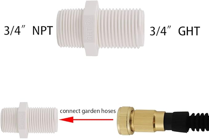 Enoch's Land PVC Rain Barrel Spigot Kit,3/4" Rain Barrel Valve with Bulkhead Fitting and Garden Hose Adapter,Garden Faucet Kit for Water Tanks, Aquariums, Tubs, Pools, Garden Barrels