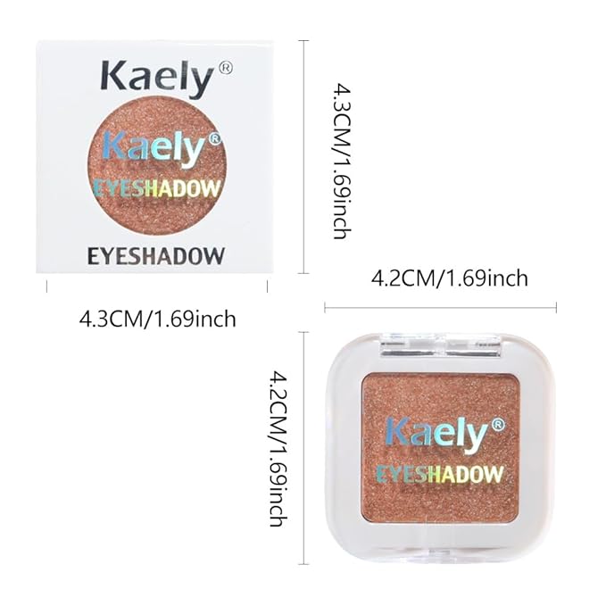 Kaely Pressed Single Eyeshadow Makeup, Champagne Gold Sparkle Highly Pigmented Monochrome Eye Shadow Palette, Waterproof Neutral Powde Mini Eyeshadow, sombras para ojos, Lightweight Blendable, 01