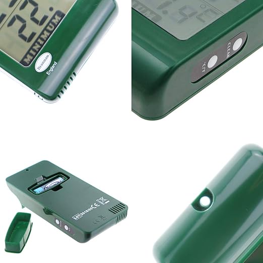 Digital Max Min Greenhouse Thermometer - Monitor Maximum and Minimum Temperatures for Use in The Garden Greenhouse or Home & Can Be Used Indoor or Outdoor Easily Wall Mounted