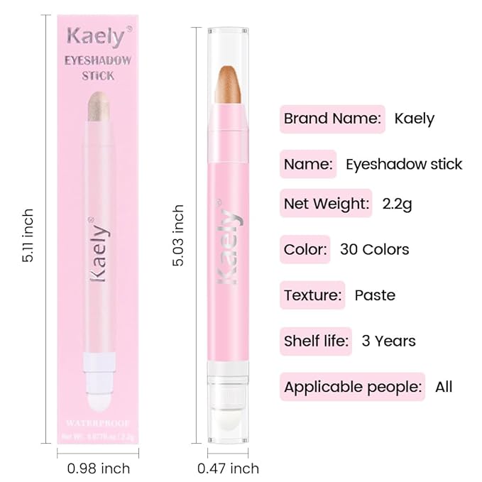 evpct 1Pcs Bronze Gold Shimmer Cream Eye Shadow Brightener Sticks for Eyes, Double Ended Cream Eyeshadow Stick Pencil Pen with Applicator, Eye Shadow Palette Highlighter Makeup Waterproof Pigmented 05
