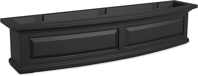 Mayne Nantucket 4-Foot Window Box – Self-Watering, Weather-Resistant Planter for Flowers – Durable Design for Outdoor Use, Perfect for Windows