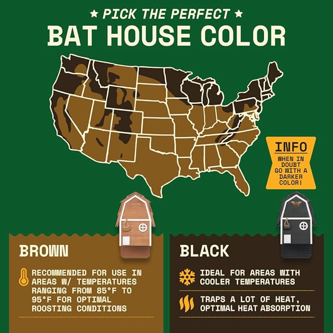 Big Bat Box - Bat Barn Junior 2 Chamber, Compact Bat House for Outside - Artificial Roost Kit for Wall-Mount - Bat Houses for Backyards