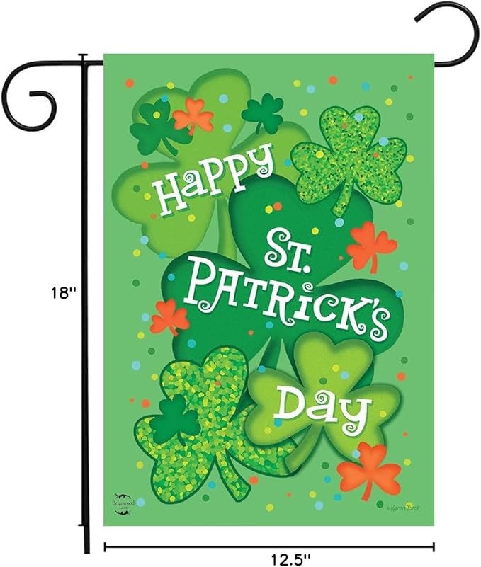 St Patrick's Day Celebration St. Patrick's Day Double Sided Garden Flag 18" x 12.5" Briarwood Lane