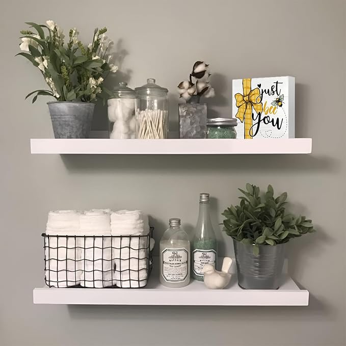 Rustic Wooden Plaque,Tiered Tray Decor Tabletop Shelf,Just Bee You Sign,Bee Lover Gifts,Home Accessories 5 x 5 Inch