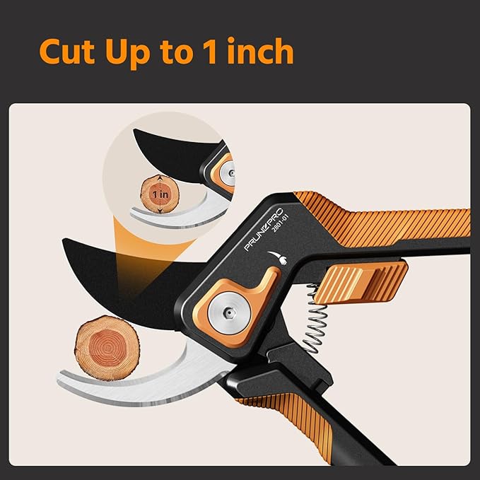 PrunePro Bonsai Cutters Pruning Shears for Gardening Professional Bypass Hand Pruner Stainless Steel Sharp Blade Garden Scissors Plant Flower Garden Clipper Orange 4 Pack