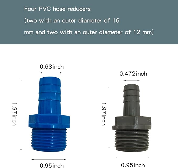4 Pack rain barrel spigot kit, rainwater barrel diverter connector faucet kit - 3/4 inch water pipe repair kit for garden watering hose stop garden hose shut off valve rain barrel spigot kit