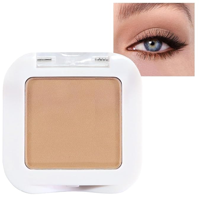 evpct Matte Light Nude Brown Single Eye Shadow Palette Makeup for Older Women, Burly Wood Cream Eye shadow Palette Single for Older Women Matte, High Pigment Monochrome Eyeshadow, sombra de ojos