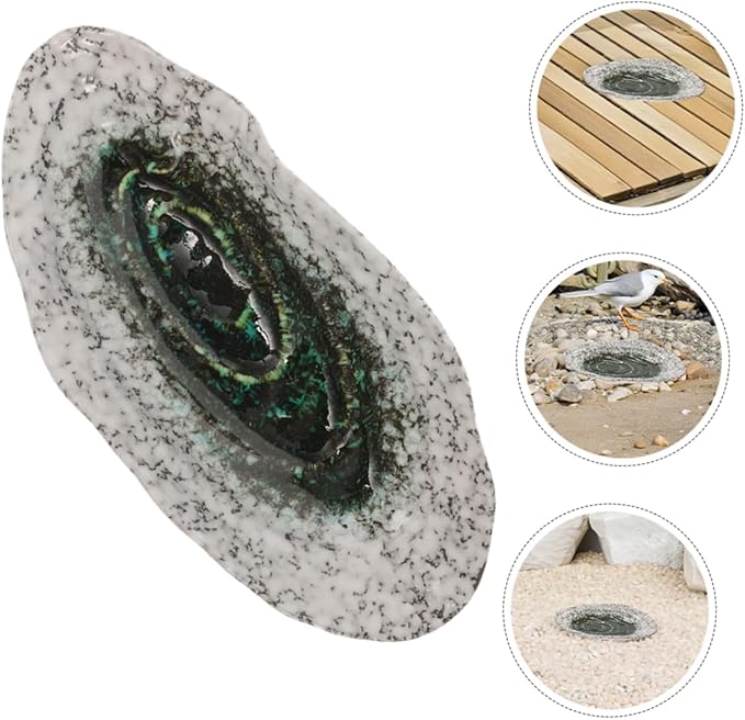 TOYANDONA Outdoor Butterfly Bee Waterer Ceramic Kiln-Transformed Irregular Plate Garden Decor Easy Install Butterfly Feeding Bowl Bee Water Dispenser