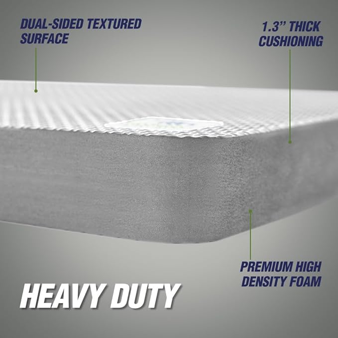 RUGGED RHINO Heavy Duty Patent Pending Kneeling Pad, 2 PK, Shock Absorbent Thick Knee Pads, Holds Up to 300 lbs, Protect Knees from Hard Concrete Surfaces, For Mechanics, Gardening, Gym, Slate Gray