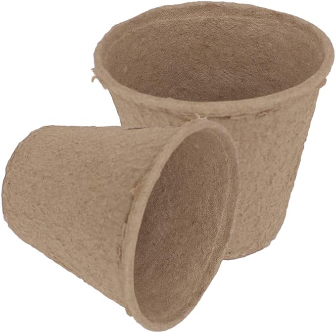 200 Pack 3.15" Round Biodegradable Peat Pots Plant Seedling Saplings & Herb Seed Starters Kit with 200 Pcs White Plastic Plant Labels
