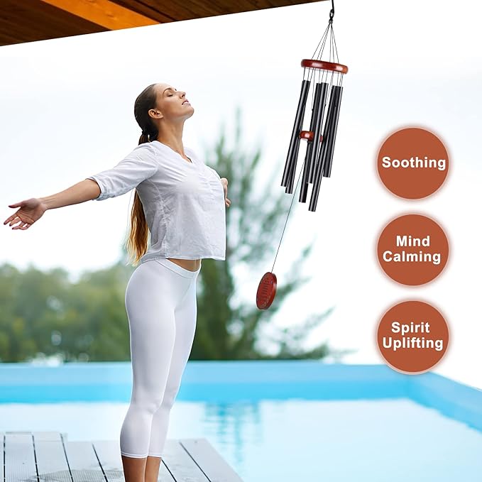 Memorial Wind Chimes for Loss of Mother or Father – Personalized Sympathy Wind Chimes for Outside, Bereavement Gifts for Loss of Loved One, Unique Outdoor Remembrance Gifts