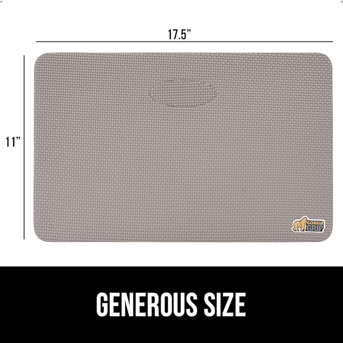 GORILLA GRIP Extra Thick Patent Pending Supportive Foam Kneeling Pad, 2 PK, Large Cushion Knee Pads for Gardening, Baby Bath, Dirt and Water Resistant, Workout and Garden Supplies, 17.5x11, Gray