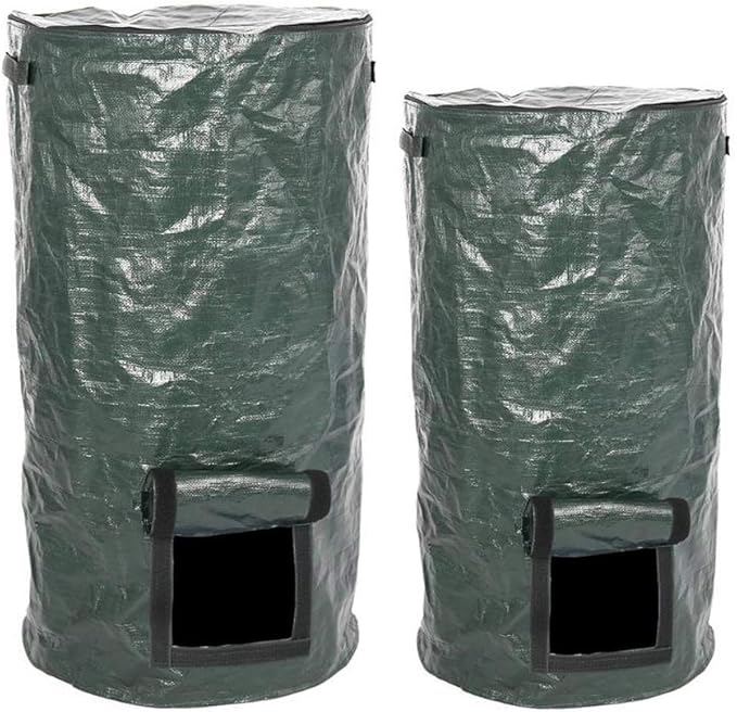 Compost Bag Garden Waste Bin, Environmental Homemade Organic Ferment PE Compost Bag Outdoor Kitchen Waste Disposal Composter Bag(35 60cm)