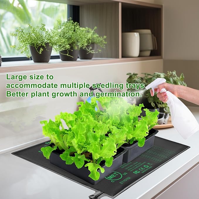 Seedling Heat Mat,20"x20.75" Heat mats for Seed Starting,Waterproof Plant Heating Mat Heating Pad for Seed Germination,Hydroponic Heating Pad Seed Starter