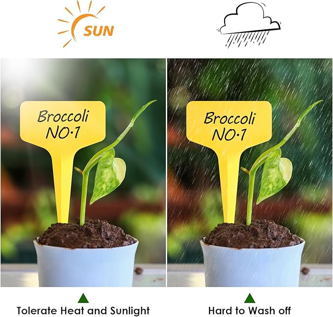 Plant Labels 120pcs with Garden Plant Markers Pen of Outdoor Waterproof,Color T-Type Plant Tags and Permanent Marking Pen, Garden Labels Gardening Gifts for Women Men