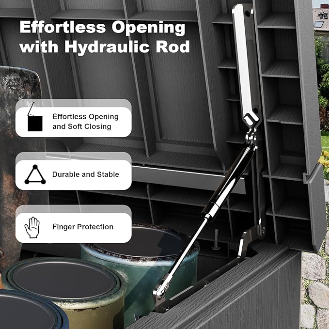 Deck Box - 280 Gallon Large Outdoor Storage box,Waterproof Patio Furniture and Storage Deck - Lockable and UV Resistant, Perfect for Pool and Outdoor Use, Weatherproof Resin, Lockable (Black)