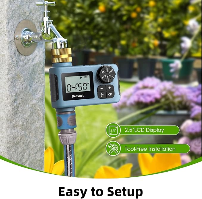2 Packs Hose Timer with Brass Inlet, Water Timer for Garden Hose Faucet, Sprinkler Timer Outdoor
