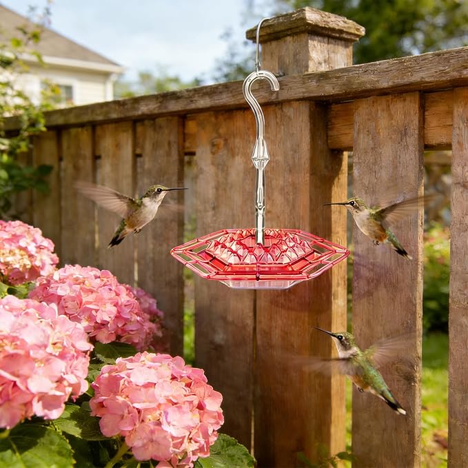 Hummingbird Feeder for Outdoors Hanging,16 OZ Humming Birds Feeders with 30 Bee Proof Leak Proof Feeding Ports,Bird Feeder for Outside,Gifts for Women Mom,Hanging Garden Yard Décor