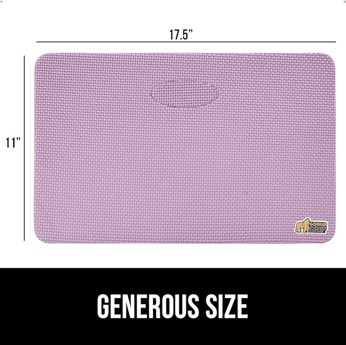 GORILLA GRIP Extra Thick Patent Pending Supportive Foam Kneeling Pad, 2 PK, Large Cushion Knee Pads for Gardening, Baby Bath, Dirt and Water Resistant, Workout and Garden Supplies, 17.5x11 Purple