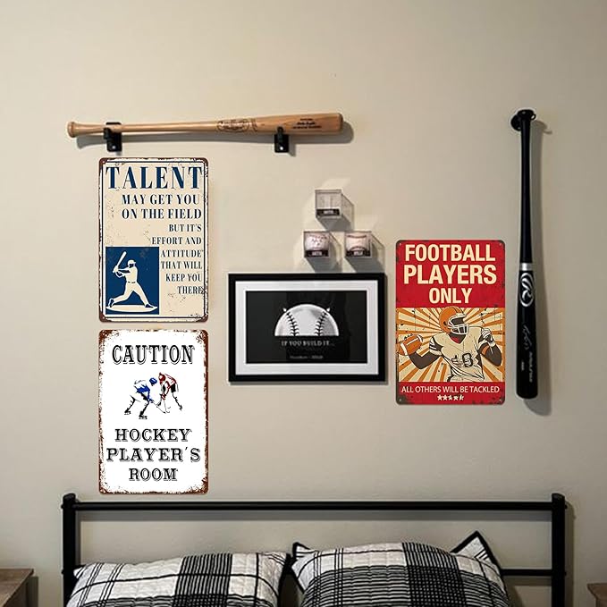 Hockey Gifts For Boys 8-12 Hockey Wall Decor Caution Hockey Player'S Room Sign Hockey Season Door Signs Ice Hockey Gifts Hockey Team Gift Bulk For Christmas Hockey Decor For Boys Bedroom Hockey Front Door Sign 8x12 Inch