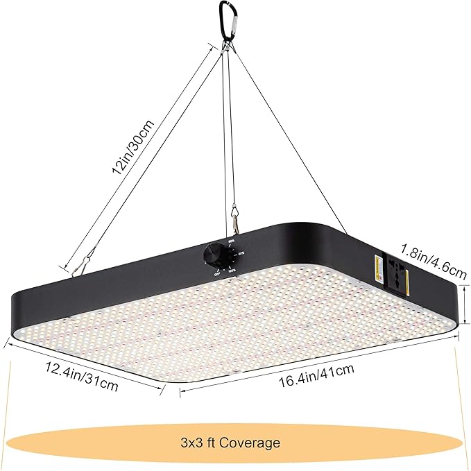 FECiDA 2026 Upgrade Professional LED Grow Light 400 Watts Actual Power, 3x3 2x4 ft Grow Gent Light for All Growth Stages, Higher Output, Dimming Function Makes Greater Harvest and Saving Money