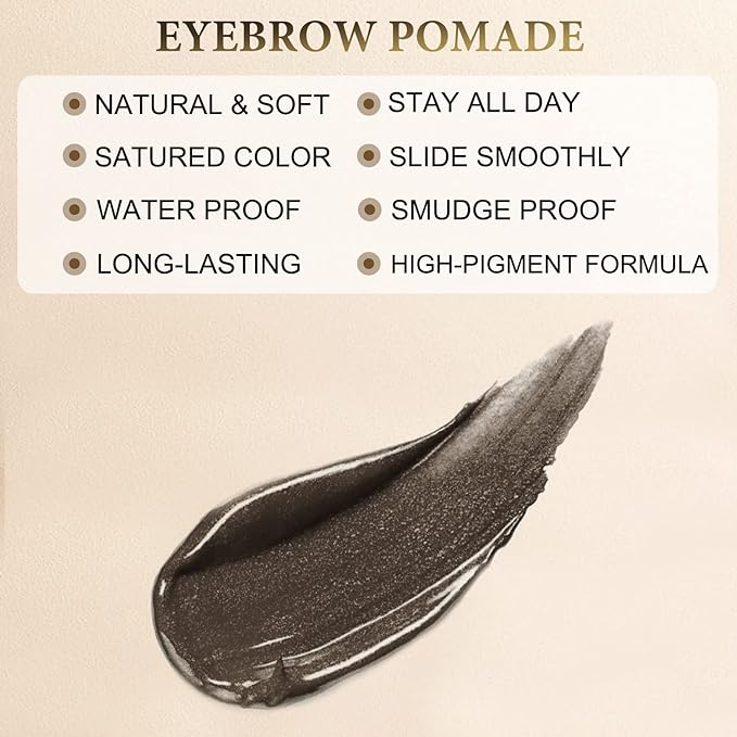 Eyebrow Pen Makeup Kit, with 4 Tip Waterproof Microblading Eyebrow Pencil, Eyeliner, Eyebrow Pomade and Dual-ended Eyebrow Brush, Brow Pencil Eyebrow Kit for Natural Looking - Medium Brown