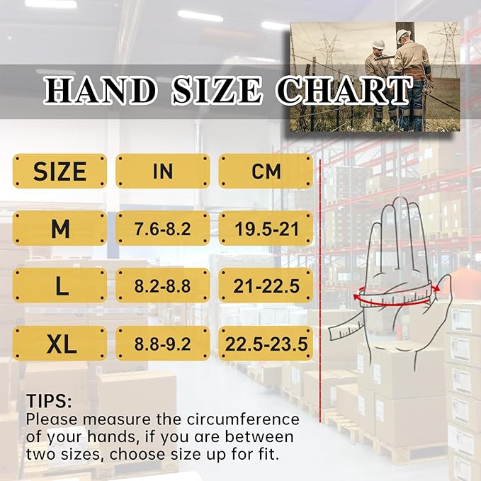 HANDLANDY Work Gloves for Men & Women, Utility Mechanic Working Gloves Touch Screen, Flexible Gardening Gloves for Yard