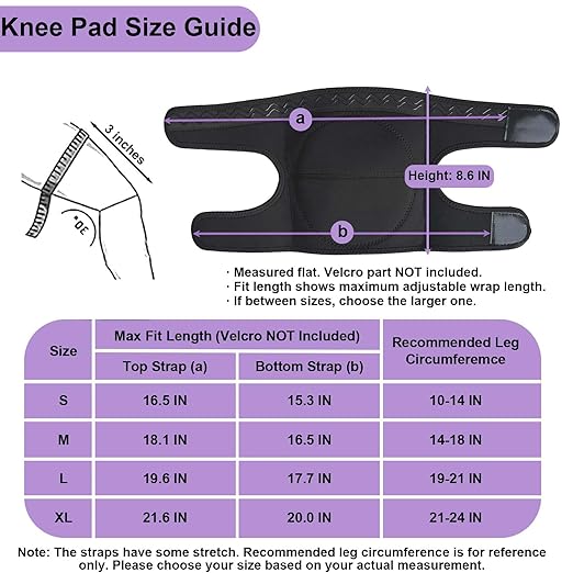 Women Knee Pads for Flooring Work, Garden Knee Pads for Mechanics Men, Adjustable Lightweight Cleaning Knee Pad with Straps for Caving Crawling Kneeling Painting for Adult Workers, Purple Plus Size (1 Pair)