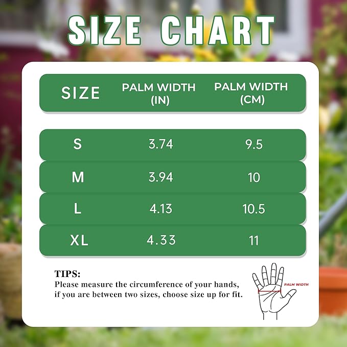 HANDLANDY Women Gardening Gloves, Scratch Resistant Breathable Ladies Rose Pruning Long Gauntlet Floral Print Garden Yard Gloves, Gift for Gardeners (Grass Green, XL)