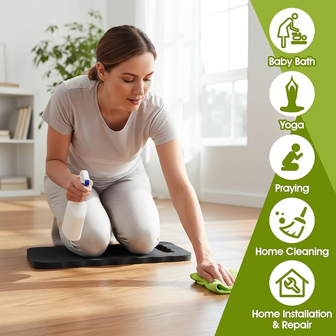 6 PCS Gardening Kneeling Pad, Thick Knee Mat Waterproof Foam Knee Pads Kneeler Mat for Long Gardening Hours,Cleaning, Yoga, Praying, Exercise 16'' x7''x 1'' Black