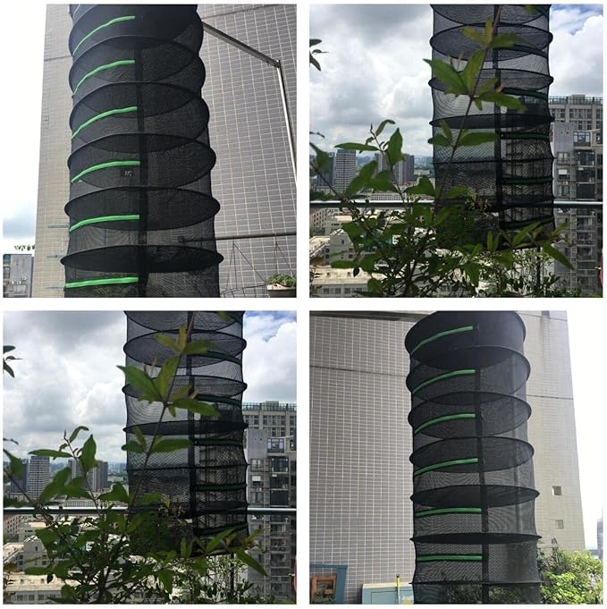 Herb Drying Rack for Seed 6 Tier,Flower Bud Drying Rack Net,Weed Dryer Rack,6 Layer Mesh Hanging Plant Dryer,Outdoor Plant Dry Net Hanging Tea,Bacon Sausage Dryer Net with Zipper Opening