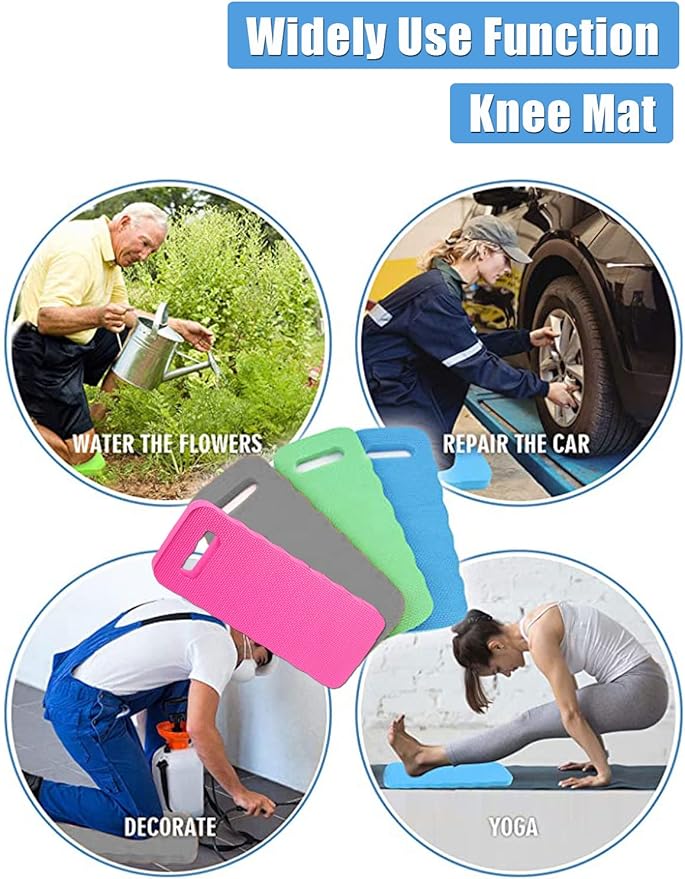 YWSHF 4 PCS Garden Kneeling Pad,Knee Mat Waterproof Foam Knee Pads for Gardening,Cleaning,Baby Bath,Yoga,Praying and Exercise 15.745'' x 7.09'' x 0.79'' Grey