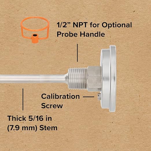 Reotemp 36 Inch Celsius Backyard Pro Compost Thermometer with Digital Composting Guide
