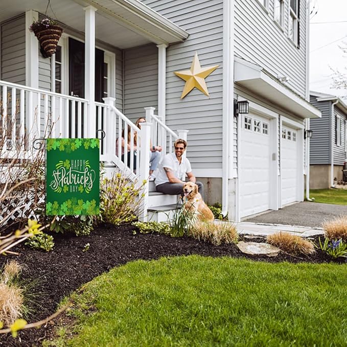 Valentine Garden Flag St Patricks Day Garden Flag Easter Garden Flags 3 Pack Outdoor Decorations for Seasonal Home Yard Spring