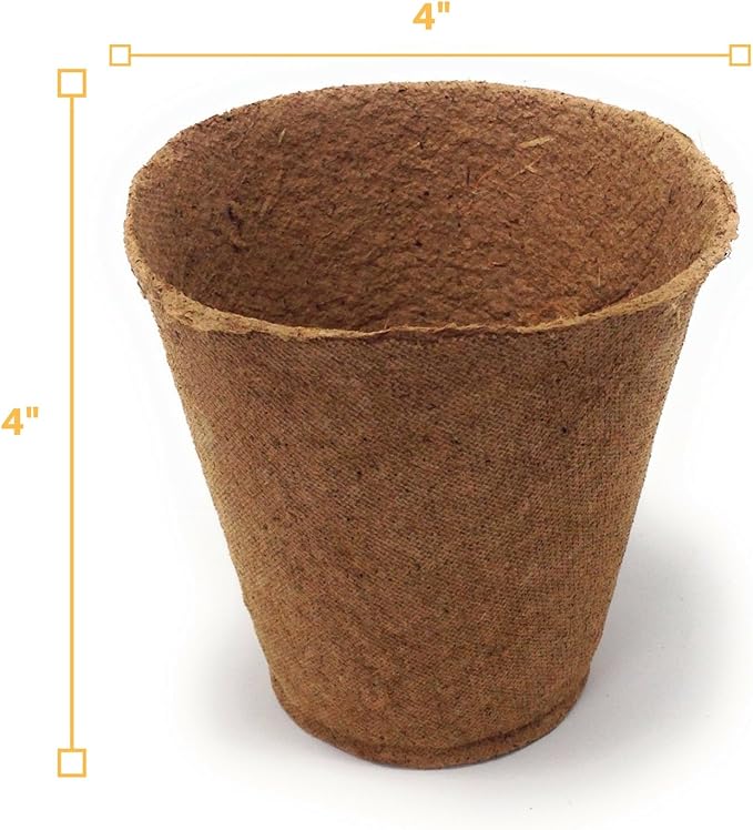 Plant Starter Peat Pots - 30 Pack of 4 Inch Pots for Your Garden, Greenhouse or Nursery - Ideal for Organic Seed Planting & Gardening