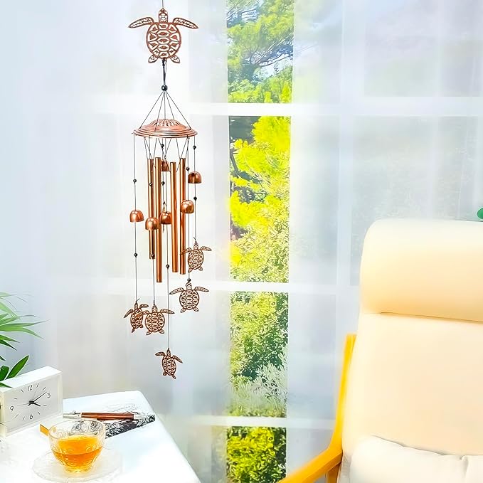 Turtle Wind Chimes Outdoor Sea Turtle Gifts for Women/Men/Mom/Grandma/Wife Birthday Gifts Memorial Gift Metal WindChimes for Outside/Indoors, Home, Lawn, Porch, Patio, Garden Decor, Yard Decorations