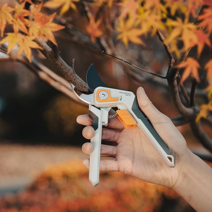 PrunePro 8" Professional Pruning Shears for Gardening 2 Pack Bypass Hand Pruner Stainless Steel Sharp Garden Scissors Plant Flower Rose Garden Clipper