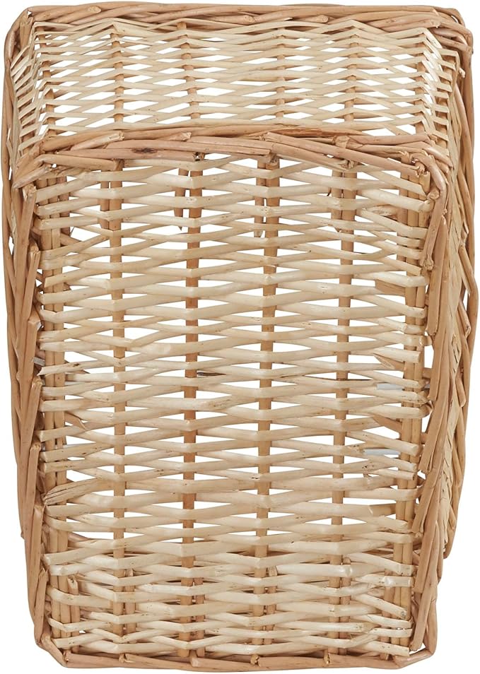 Household Essentials Woven Market Basket, Handwoven Willow Weave, Stylish Handles with Durable Metal Anchors, Classic and Versatile, Attractive, Spacious, Lightweight, Natural